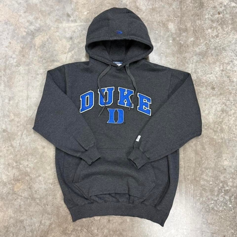 Gray & Blue Duke University Heavyweight Cotton Hoodie Size L